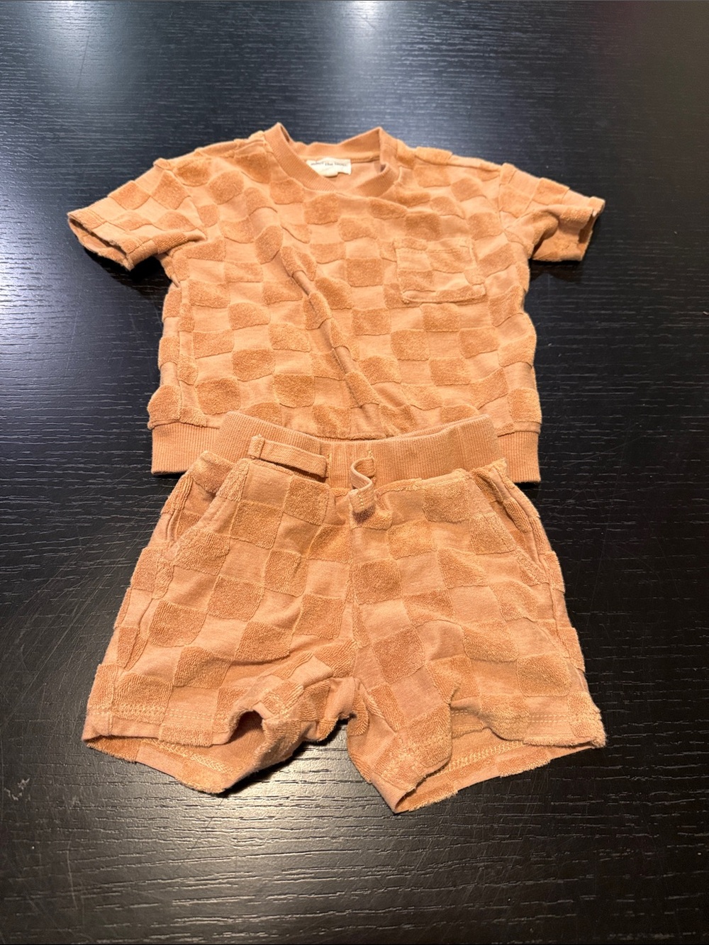 Checker Terry Short Set - Rust/Tan
